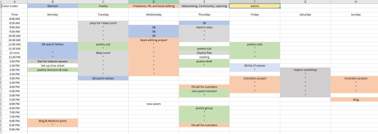 Time sheet screen shot